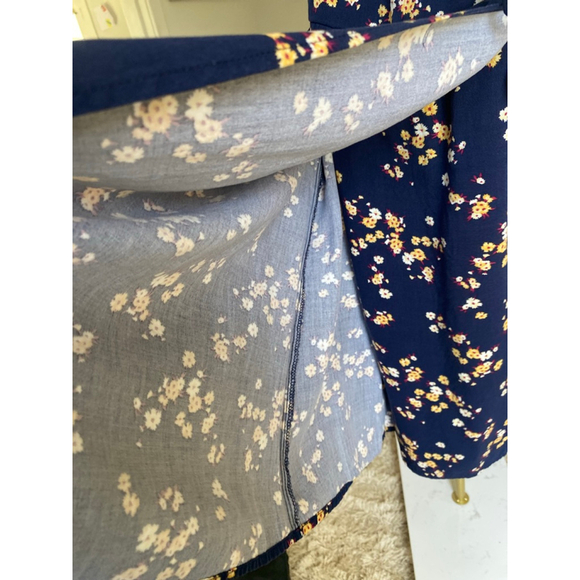 PopSugar Floral Wrap Dress Knee Length Feminine Wedding Nursing Friendly Event - Picture 7 of 9